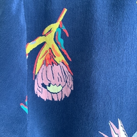 Madewell 100% Silk Novel Tie-Front Top in Bird of Paradise V- neck , size S - Picture 11 of 14